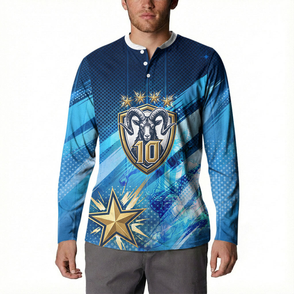 Argentina Football GOAT 10 Pride Button Sweatshirt Power of the King - 4 Star Champions Mascot