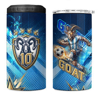 Argentina Football GOAT 10 Pride 4 in 1 Can Cooler Tumbler Power of the King - 4 Star Champions Mascot