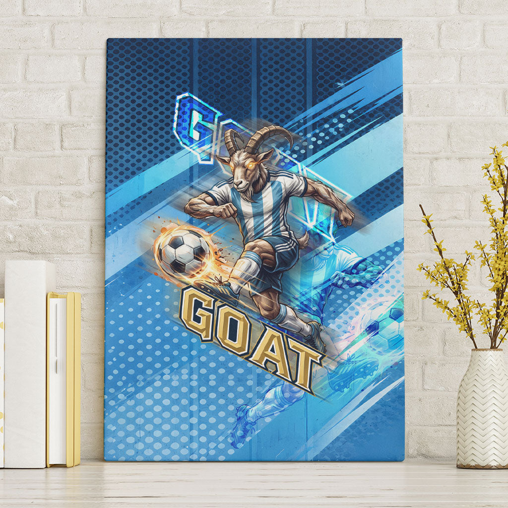 Argentina Football GOAT 10 Pride Canvas Wall Art Power of the King - 4 Star Champions Mascot