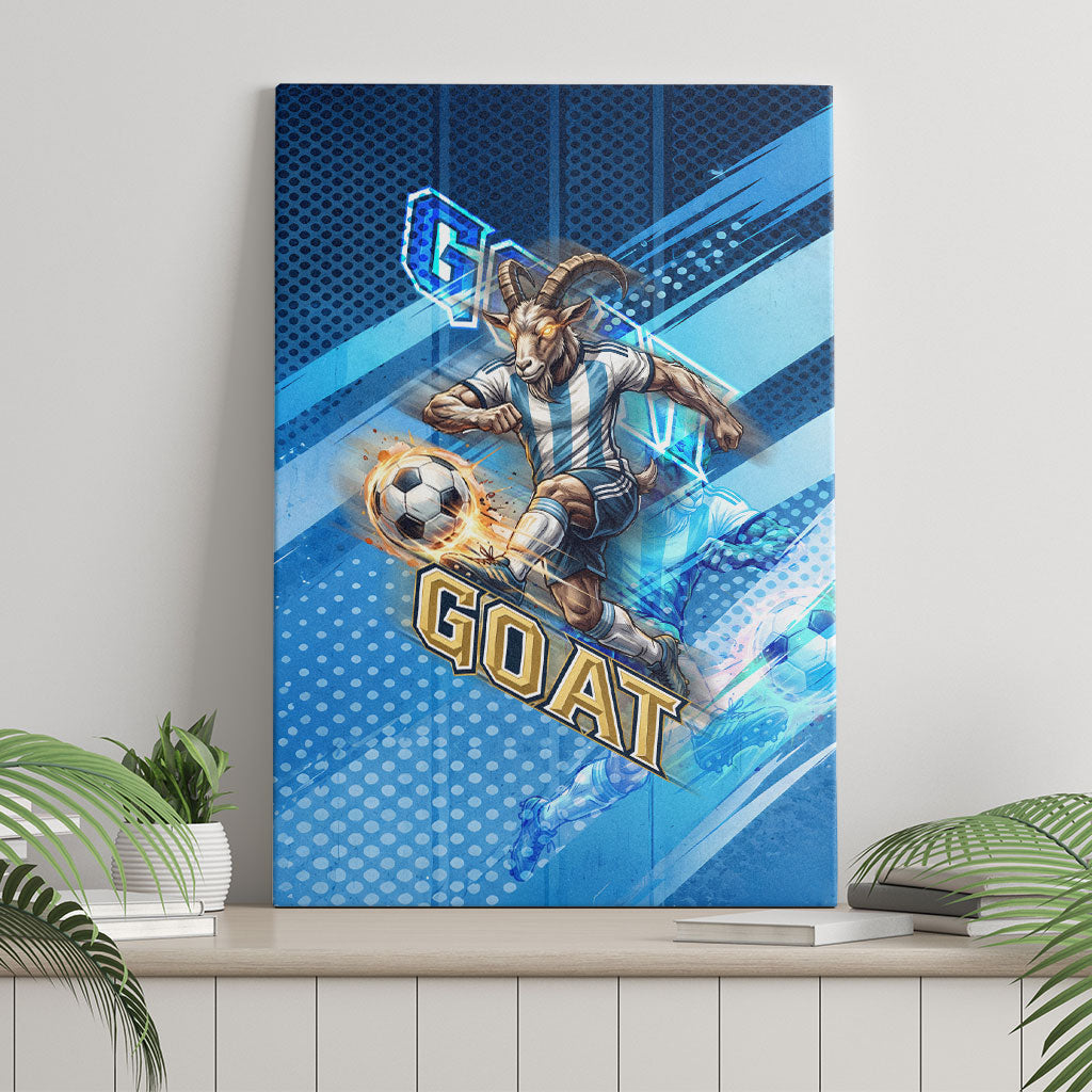 Argentina Football GOAT 10 Pride Canvas Wall Art Power of the King - 4 Star Champions Mascot