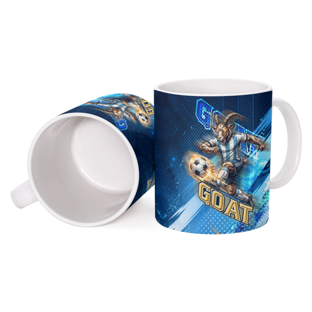 Argentina Football GOAT 10 Pride Ceramic Mug Power of the King - 4 Star Champions Mascot