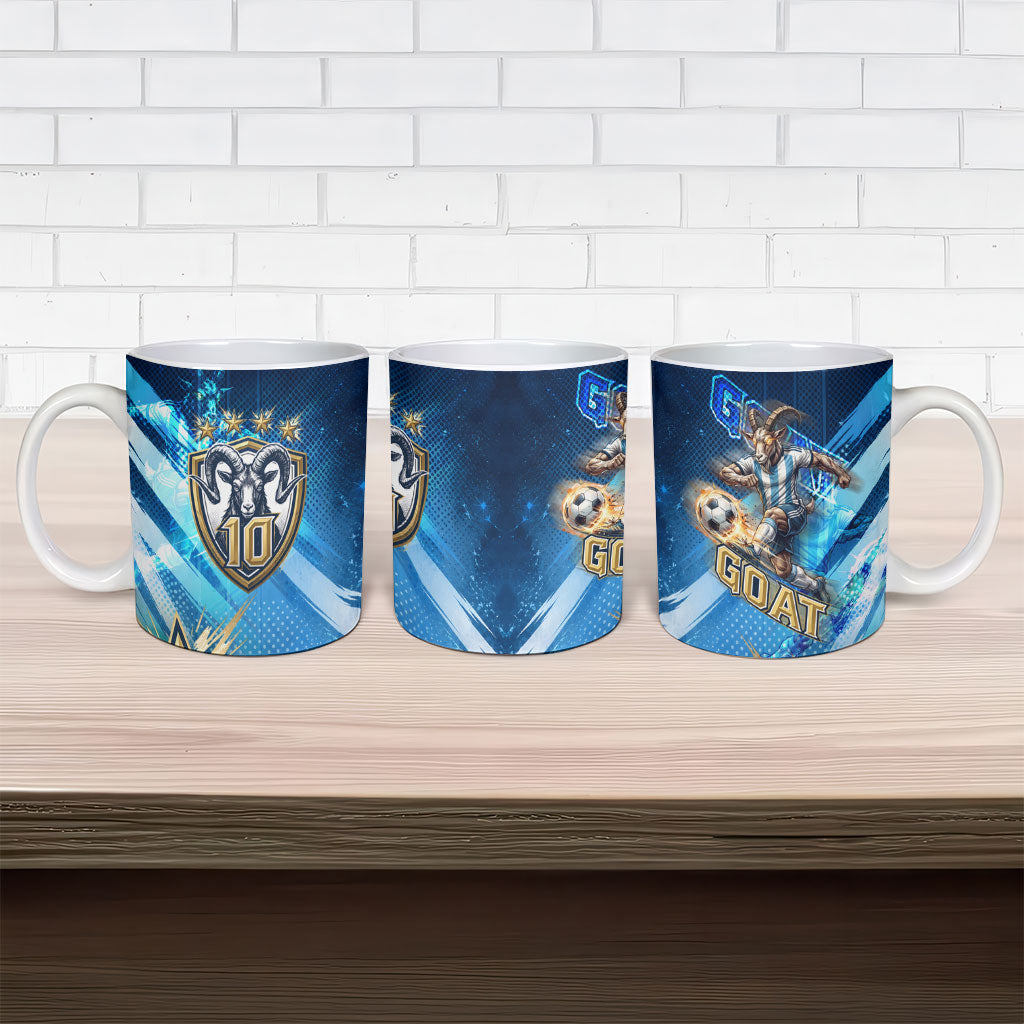 Argentina Football GOAT 10 Pride Ceramic Mug Power of the King - 4 Star Champions Mascot
