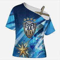 Argentina Football GOAT 10 Pride Cross Shoulder Shirt Power of the King - 4 Star Champions Mascot