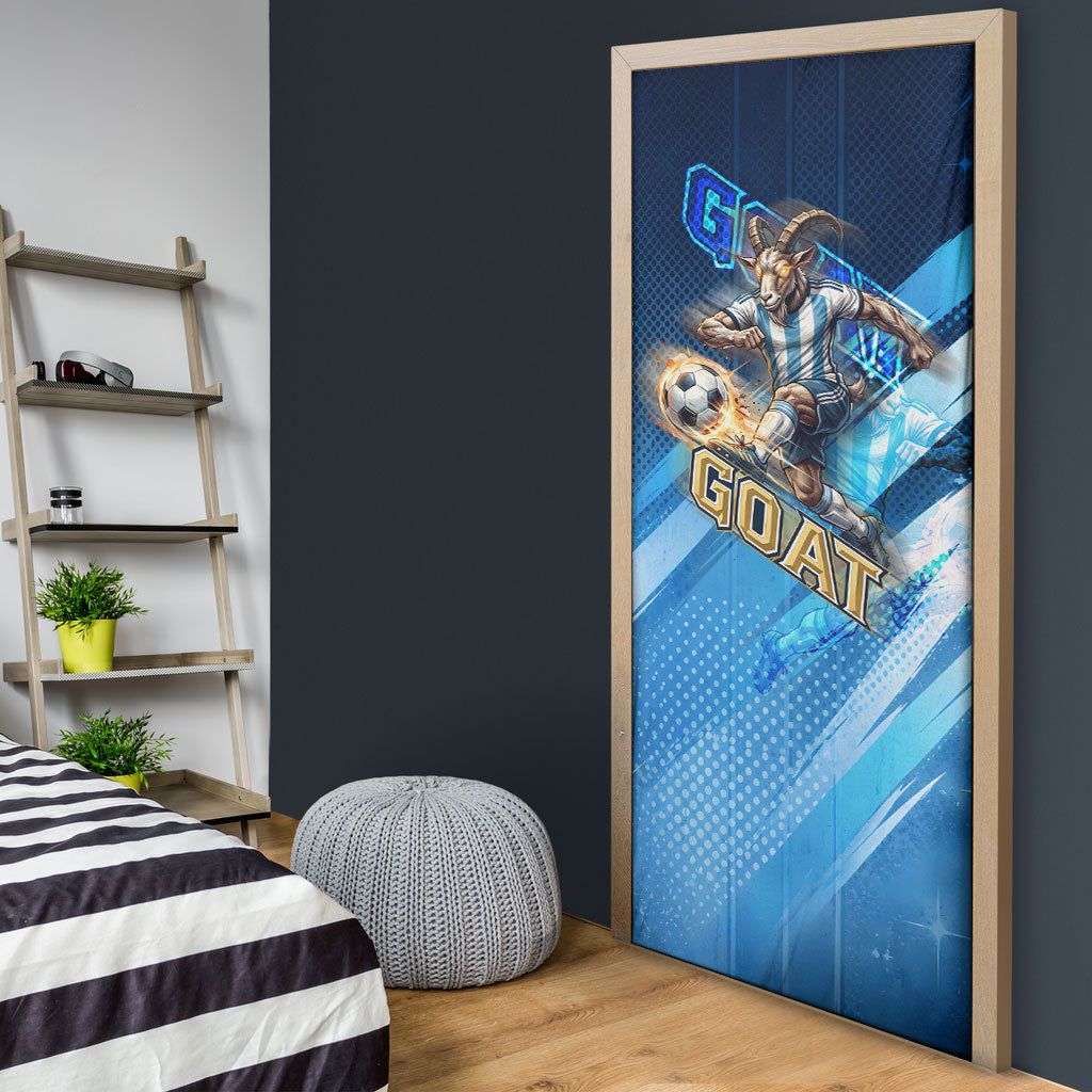 Argentina Football GOAT 10 Pride Door Cover Power of the King - 4 Star Champions Mascot