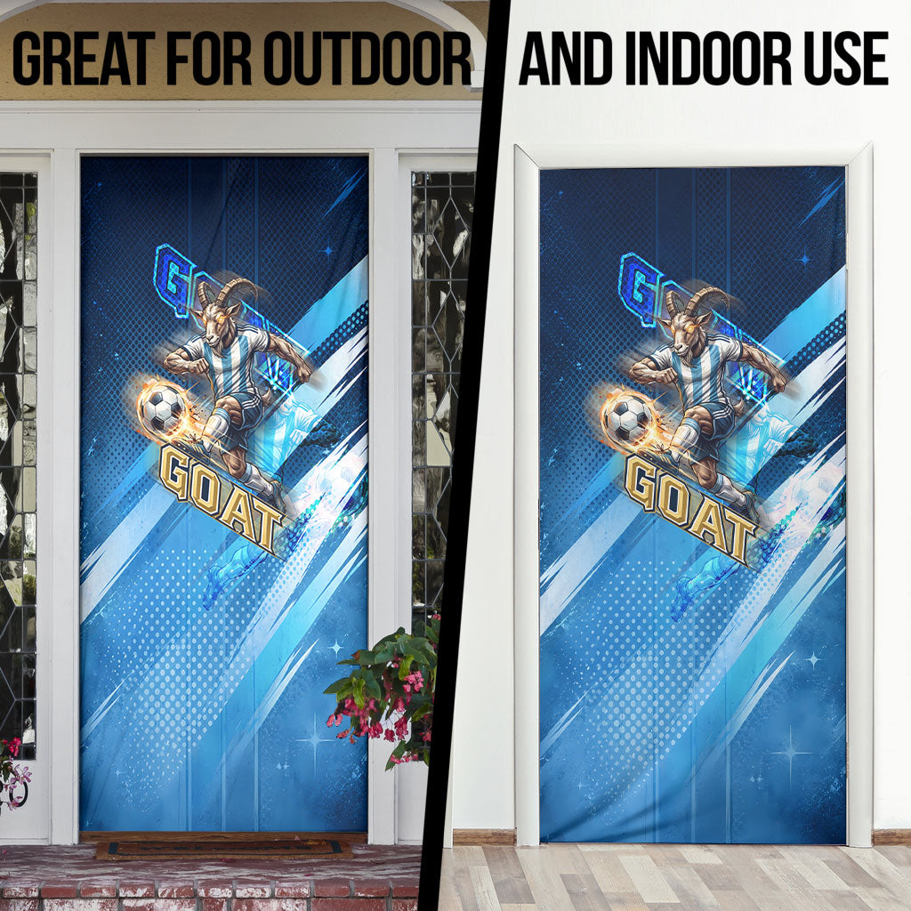 Argentina Football GOAT 10 Pride Door Cover Power of the King - 4 Star Champions Mascot