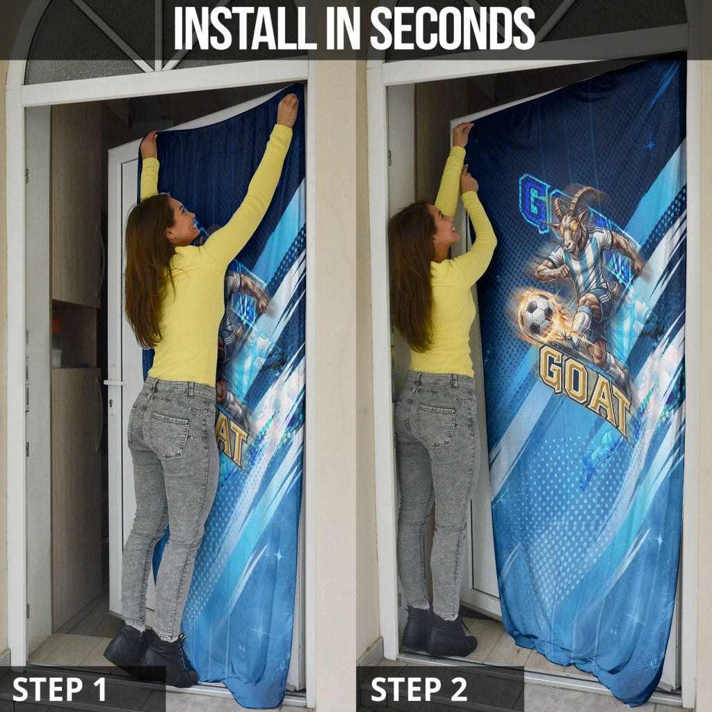 Argentina Football GOAT 10 Pride Door Cover Power of the King - 4 Star Champions Mascot