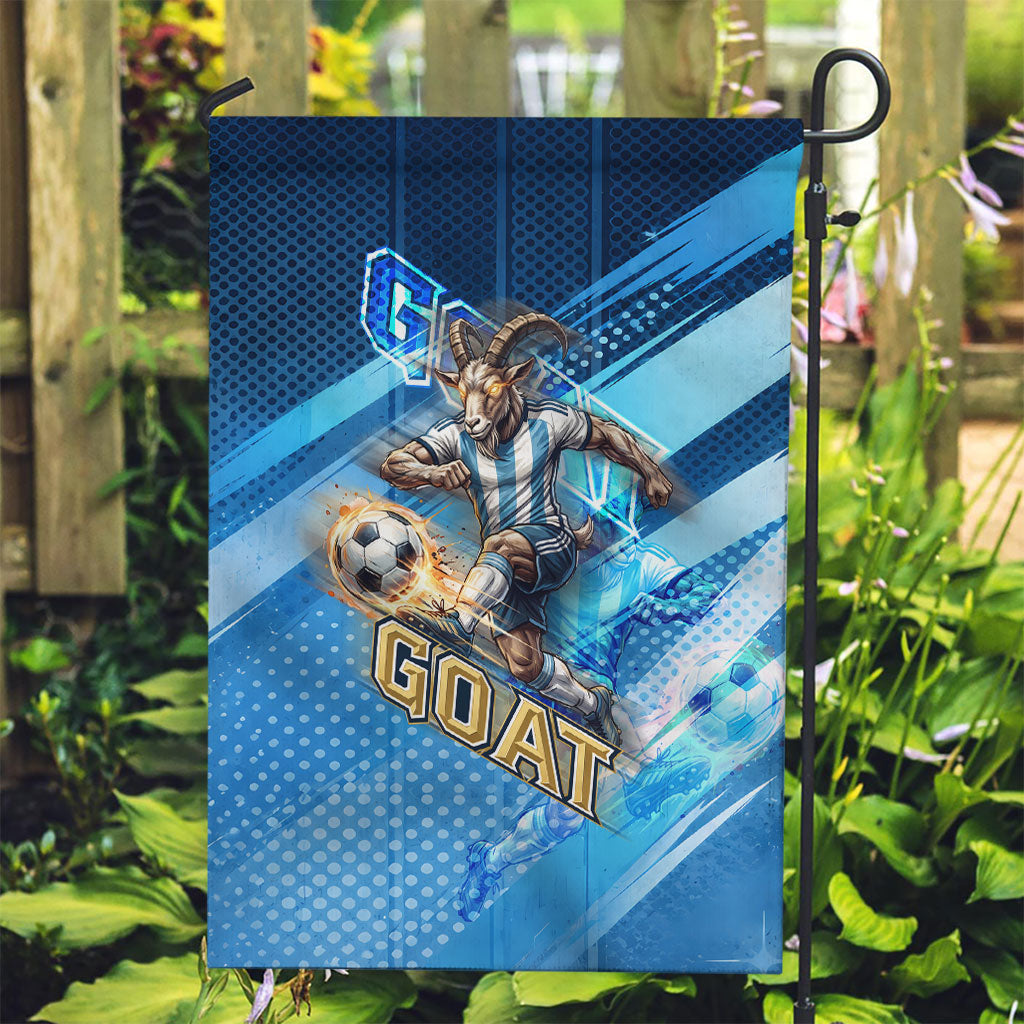 Argentina Football GOAT 10 Pride Garden Flag Power of the King - 4 Star Champions Mascot