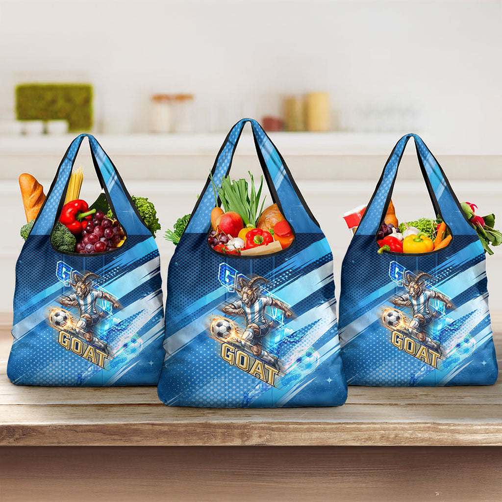 Argentina Football GOAT 10 Pride Grocery Bag Power of the King - 4 Star Champions Mascot