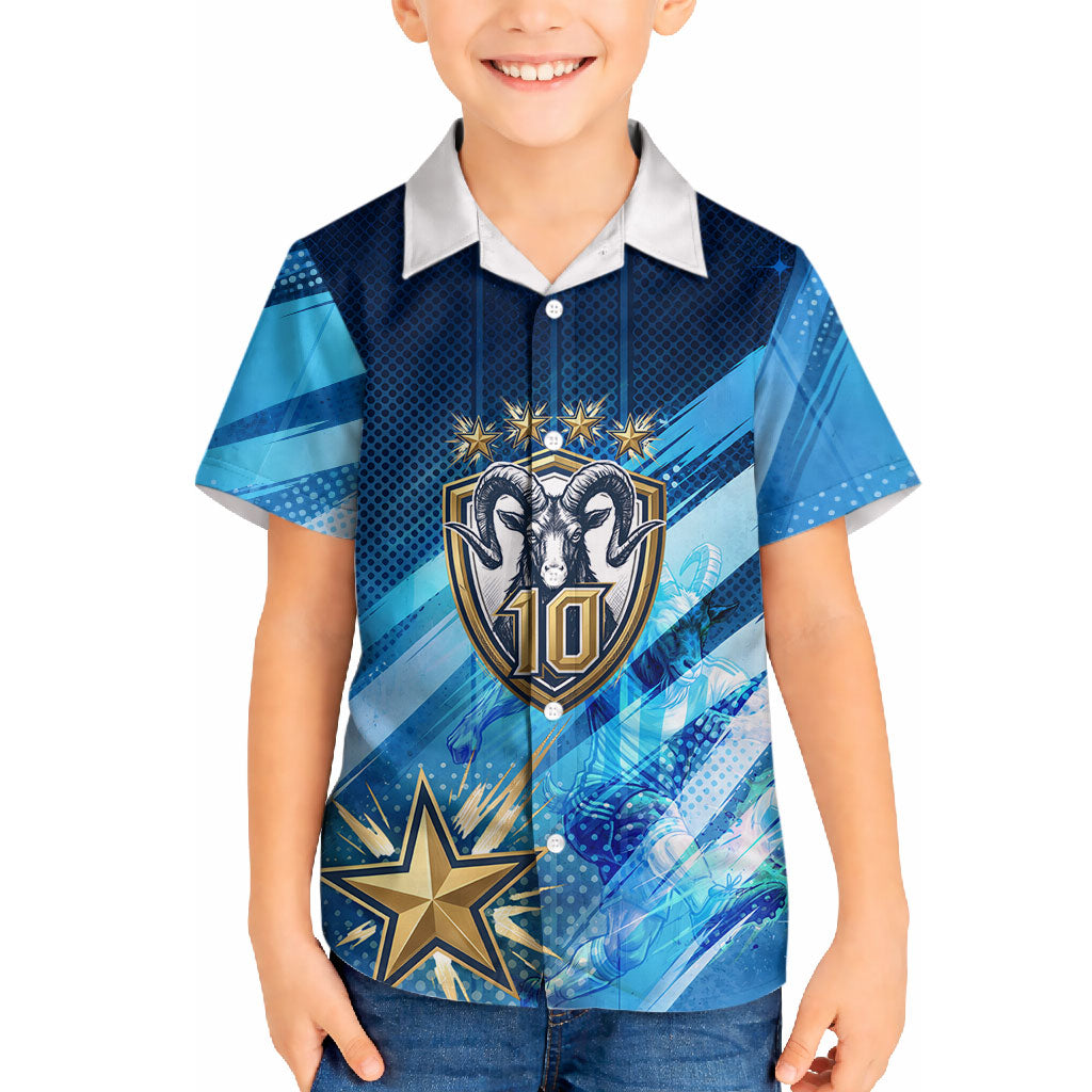 Argentina Football GOAT 10 Pride Hawaiian Shirt Power of the King - 4 Star Champions Mascot
