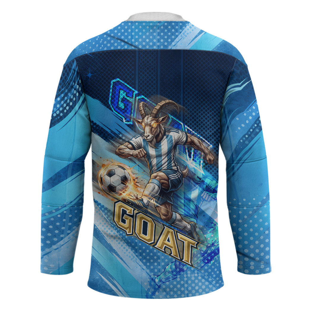 Argentina Football GOAT 10 Pride Hockey Jersey Power of the King - 4 Star Champions Mascot