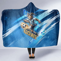 Argentina Football GOAT 10 Pride Hooded Blanket Power of the King - 4 Star Champions Mascot