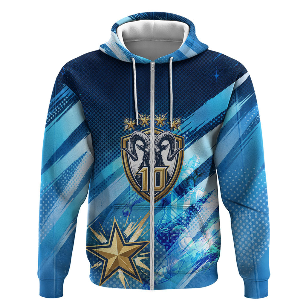 Argentina Football GOAT 10 Pride Hoodie Power of the King - 4 Star Champions Mascot