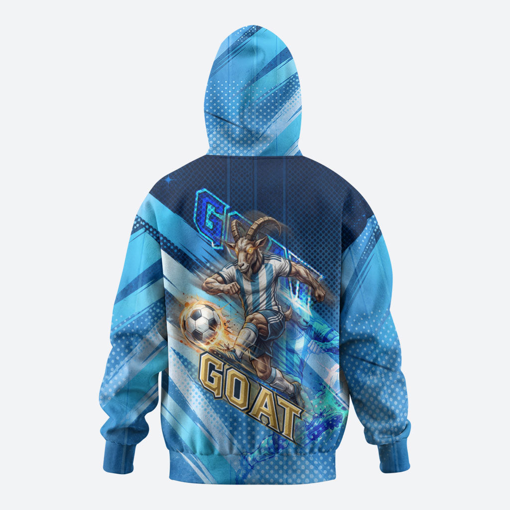 Argentina Football GOAT 10 Pride Hoodie Power of the King - 4 Star Champions Mascot
