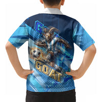 Argentina Football GOAT 10 Pride Kid Hawaiian Shirt Power of the King - 4 Star Champions Mascot
