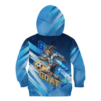 Argentina Football GOAT 10 Pride Kid Hoodie Power of the King - 4 Star Champions Mascot