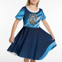 Argentina Football GOAT 10 Pride Kid Short Sleeve Dress Power of the King - 4 Star Champions Mascot