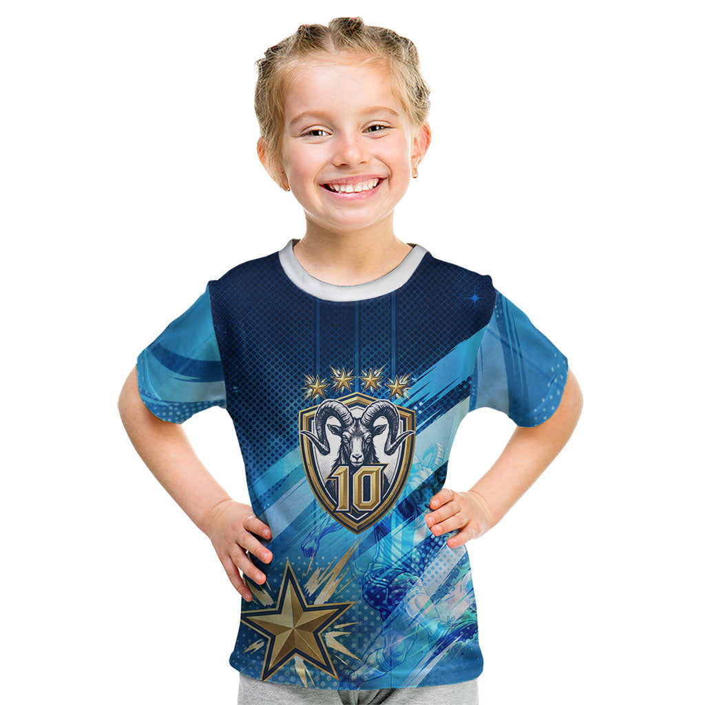 Argentina Football GOAT 10 Pride Kid T Shirt Power of the King - 4 Star Champions Mascot