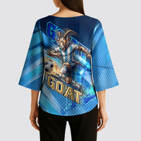 Argentina Football GOAT 10 Pride Kimono Sleeve Blouse Power of the King - 4 Star Champions Mascot