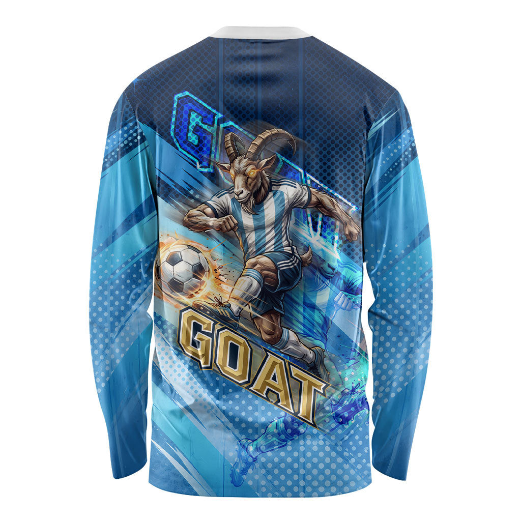 Argentina Football GOAT 10 Pride Long Sleeve Shirt Power of the King - 4 Star Champions Mascot