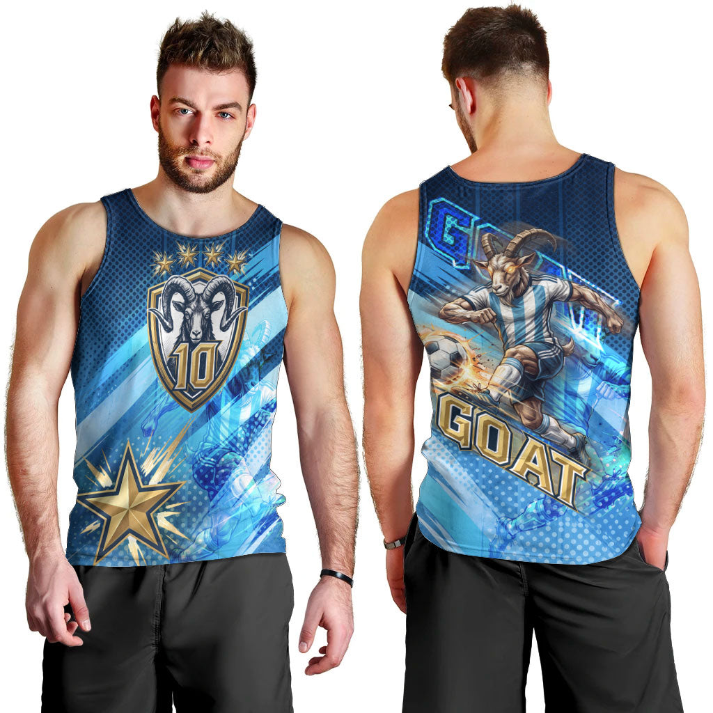 Argentina Football GOAT 10 Pride Men Tank Top Power of the King - 4 Star Champions Mascot