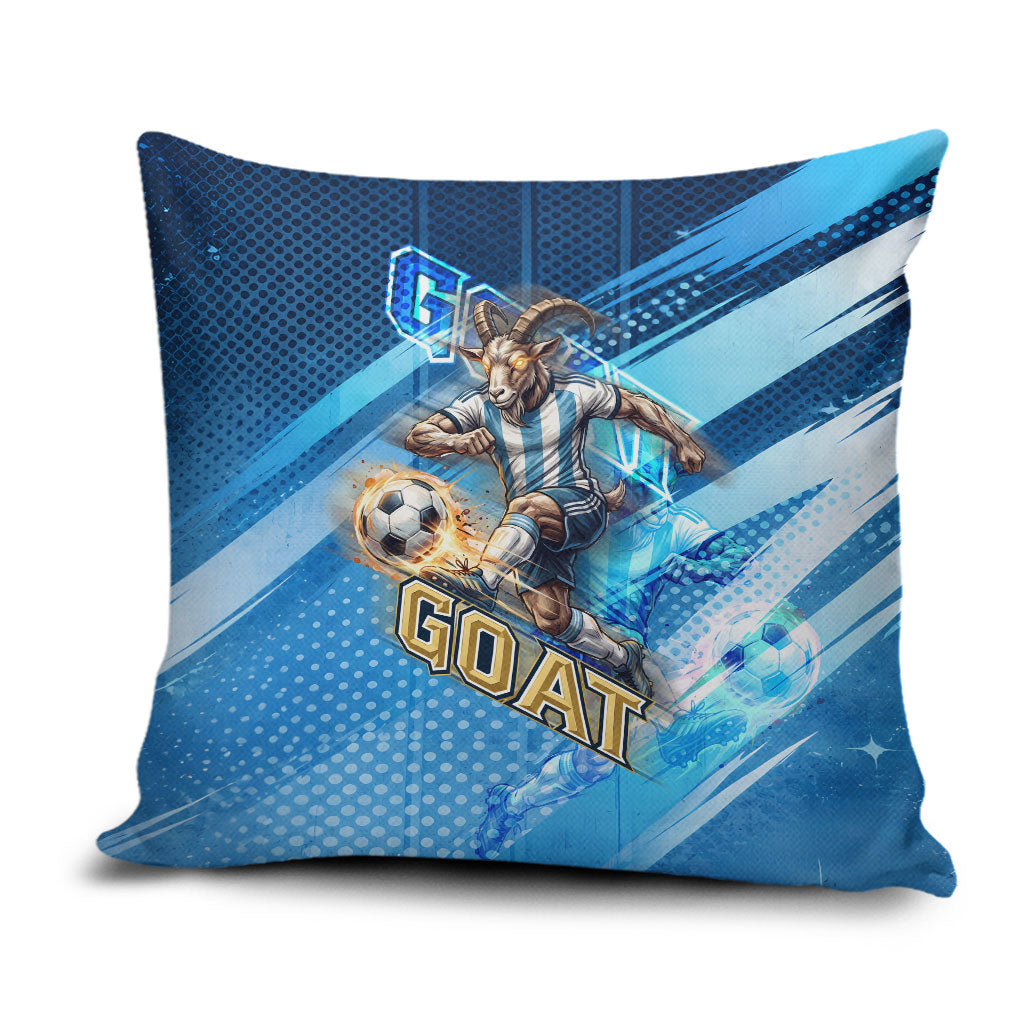 Argentina Football GOAT 10 Pride Pillow Cover Power of the King - 4 Star Champions Mascot