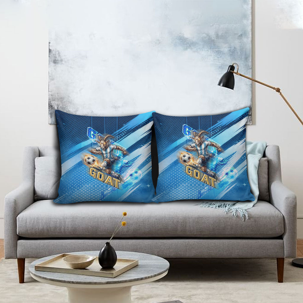 Argentina Football GOAT 10 Pride Pillow Cover Power of the King - 4 Star Champions Mascot