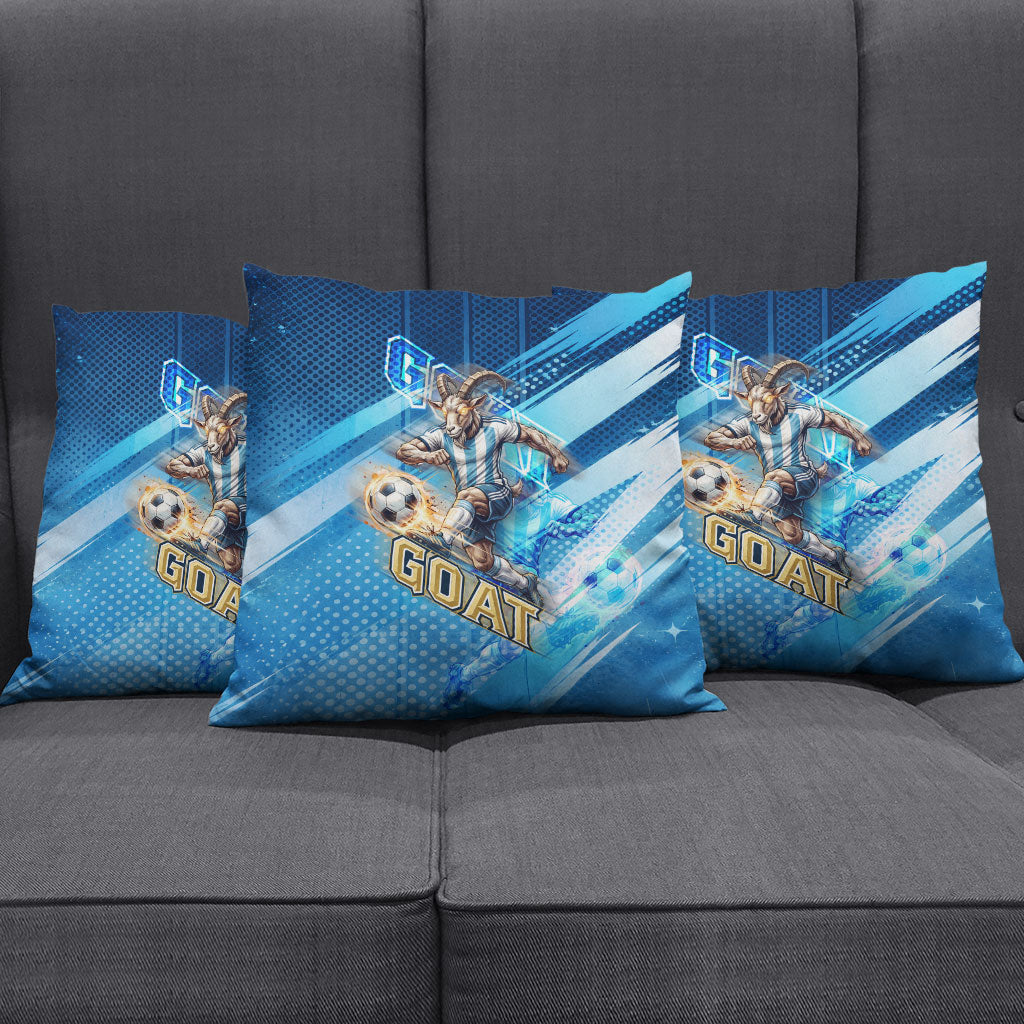 Argentina Football GOAT 10 Pride Pillow Cover Power of the King - 4 Star Champions Mascot