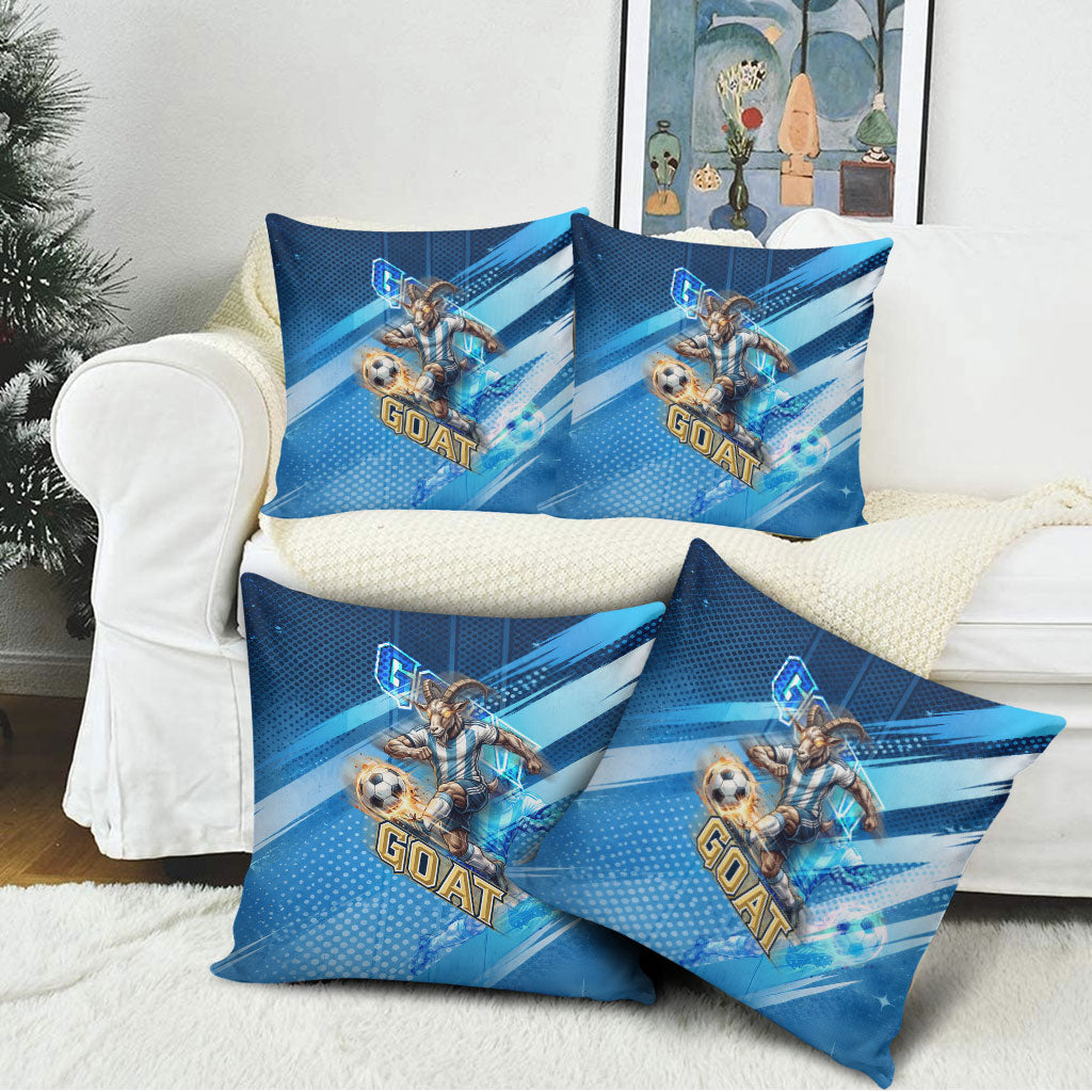 Argentina Football GOAT 10 Pride Pillow Cover Power of the King - 4 Star Champions Mascot