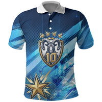 Argentina Football GOAT 10 Pride Polo Shirt Power of the King - 4 Star Champions Mascot