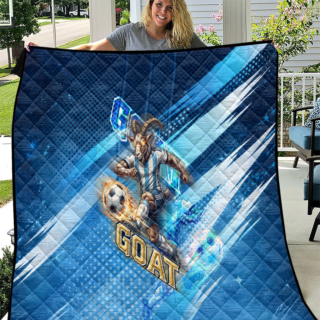 Argentina Football GOAT 10 Pride Quilt Power of the King - 4 Star Champions Mascot