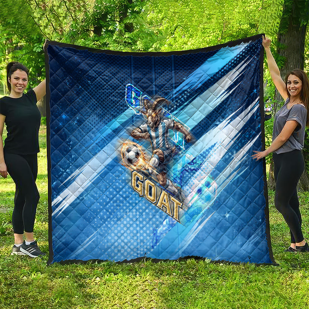 Argentina Football GOAT 10 Pride Quilt Power of the King - 4 Star Champions Mascot