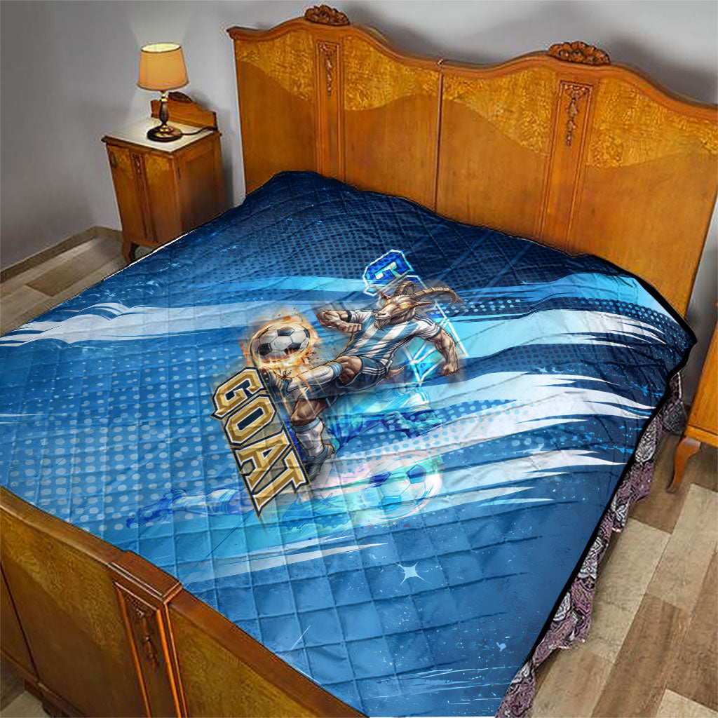 Argentina Football GOAT 10 Pride Quilt Power of the King - 4 Star Champions Mascot