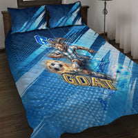 Argentina Football GOAT 10 Pride Quilt Bed Set Power of the King - 4 Star Champions Mascot