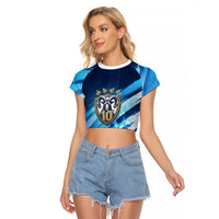 Argentina Football GOAT 10 Pride Raglan Cropped T Shirt Power of the King - 4 Star Champions Mascot