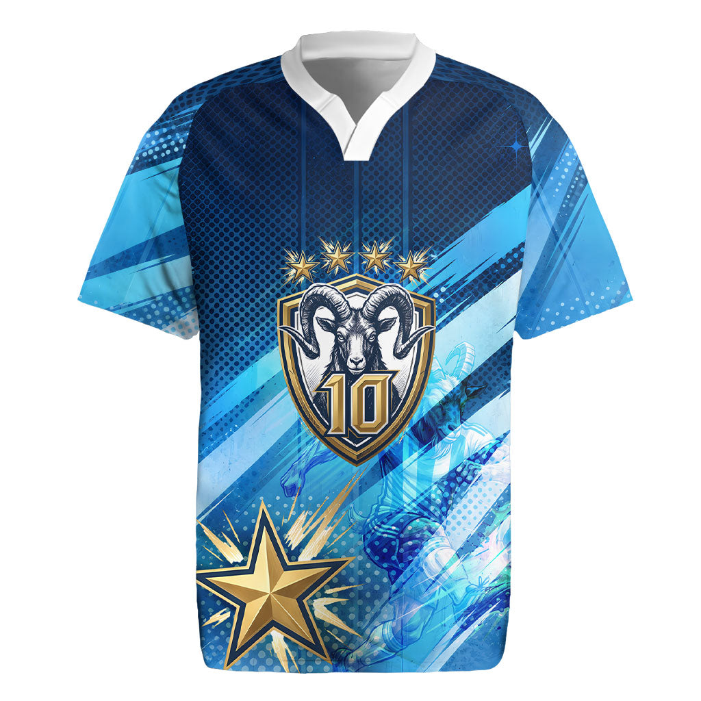 Argentina Football GOAT 10 Pride Rugby Jersey Power of the King - 4 Star Champions Mascot