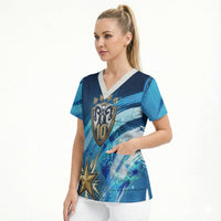 Argentina Football GOAT 10 Pride Scrub Top Power of the King - 4 Star Champions Mascot