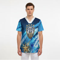 Argentina Football GOAT 10 Pride Scrub Top Power of the King - 4 Star Champions Mascot