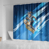 Argentina Football GOAT 10 Pride Shower Curtain Power of the King - 4 Star Champions Mascot