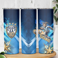 Argentina Football GOAT 10 Pride Skinny Tumbler Power of the King - 4 Star Champions Mascot