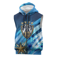 Argentina Football GOAT 10 Pride Sleeveless Zip Hoodie Power of the King - 4 Star Champions Mascot