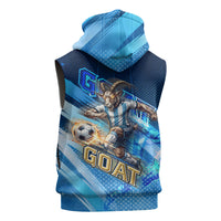 Argentina Football GOAT 10 Pride Sleeveless Zip Hoodie Power of the King - 4 Star Champions Mascot
