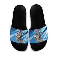 Argentina Football GOAT 10 Pride Slide Sandals Power of the King - 4 Star Champions Mascot