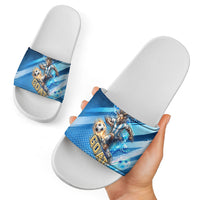 Argentina Football GOAT 10 Pride Slide Sandals Power of the King - 4 Star Champions Mascot