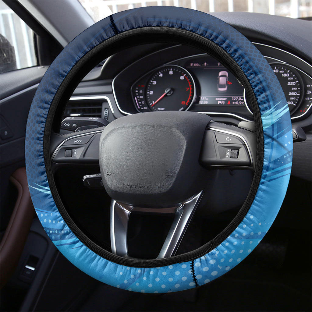 Argentina Football GOAT 10 Pride Steering Wheel Cover Power of the King - 4 Star Champions Mascot