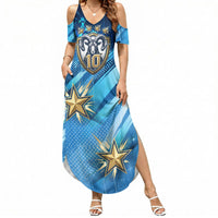 Argentina Football GOAT 10 Pride Summer Maxi Dress Power of the King - 4 Star Champions Mascot
