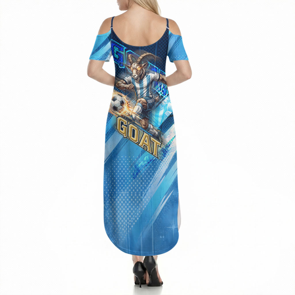 Argentina Football GOAT 10 Pride Summer Maxi Dress Power of the King - 4 Star Champions Mascot