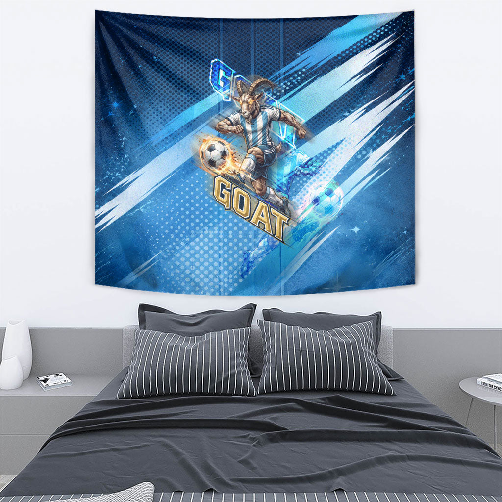 Argentina Football GOAT 10 Pride Tapestry Power of the King - 4 Star Champions Mascot