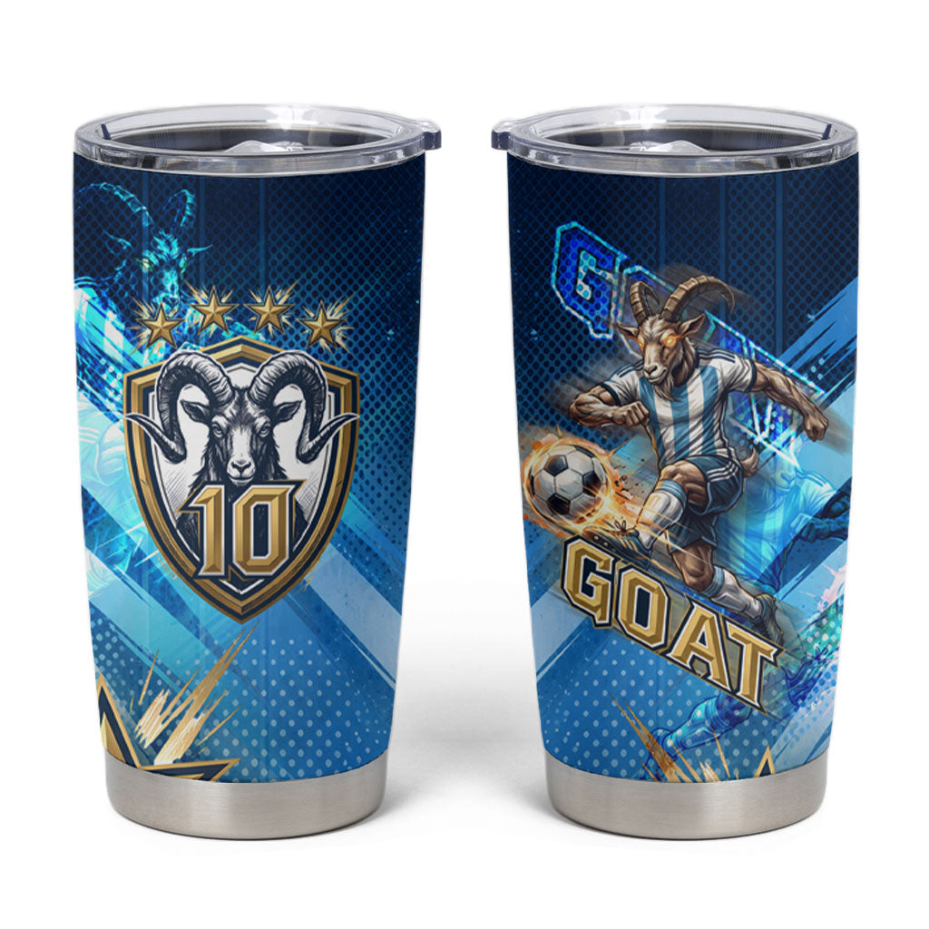 Argentina Football GOAT 10 Pride Tumbler Cup Power of the King - 4 Star Champions Mascot