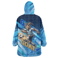 Argentina Football GOAT 10 Pride Wearable Blanket Hoodie Power of the King - 4 Star Champions Mascot