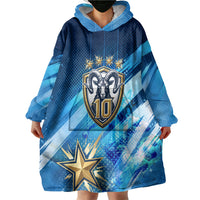 Argentina Football GOAT 10 Pride Wearable Blanket Hoodie Power of the King - 4 Star Champions Mascot